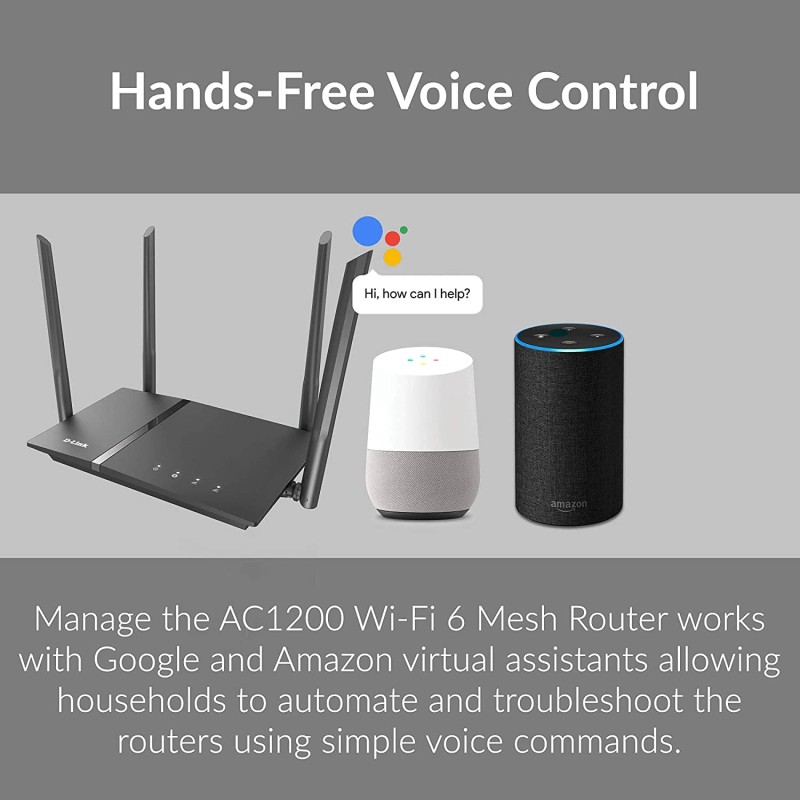 D-Link - DIR-1260 WiFi Router AC1200 High Power Gigabit Ethernet Dual Band Wireless Internet for Home Gaming Parental Control Wi-Fi, Black