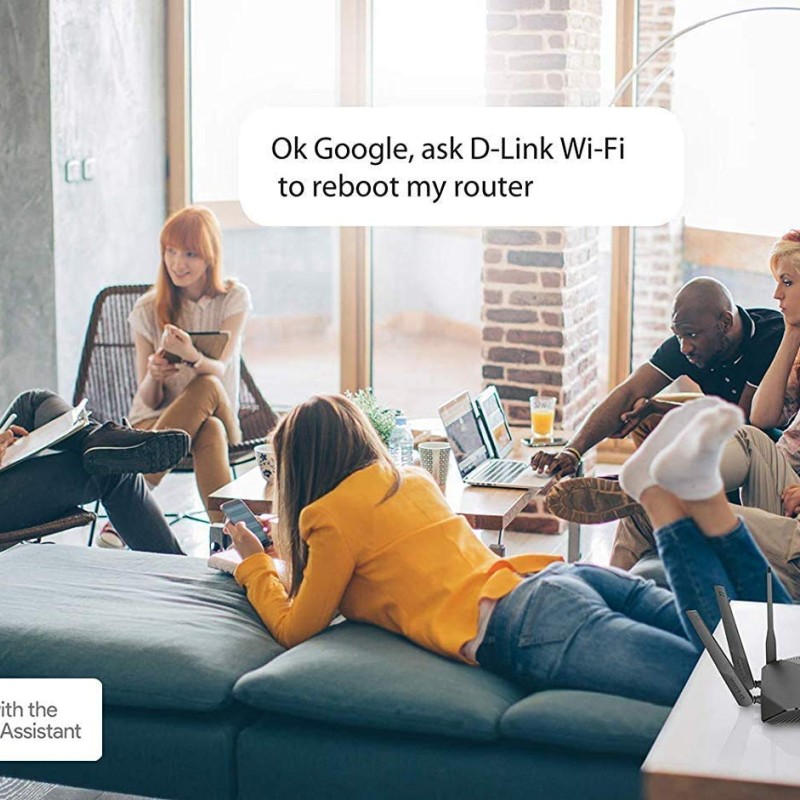 D-Link DIR-3060 WiFi Router AC3000 Mesh Smart Internet Network Compatible with Alexa & Google Assistant, MU-MIMO Tri Band Gigabit Gaming Mesh, Black