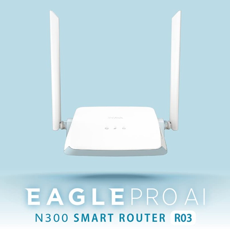D-Link R03 N300 Eagle Pro 300Mbps Single Band Ai Powered Wi-Fi Router | Fast | High-Gain Antennas | Latest Wpa3 Wi-Fi Security | Anti-Spoofing Protection