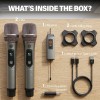 DIGIMORE Dual UHF Wireless Mic System | Cardioid Polar Pattern, Noise-Reduction Coil, <5ms Latency, (D-350)