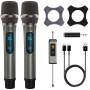 DIGIMORE Dual UHF Wireless Mic System | Cardioid Polar Pattern, Noise-Reduction Coil, <5ms Latency, (D-350)