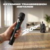 DIGIMORE Rechargeable Wireless Microphone| 6Hrs Battery | 200ft Range | Type-C Charging | LED Digital Display  (D-340 Black)
