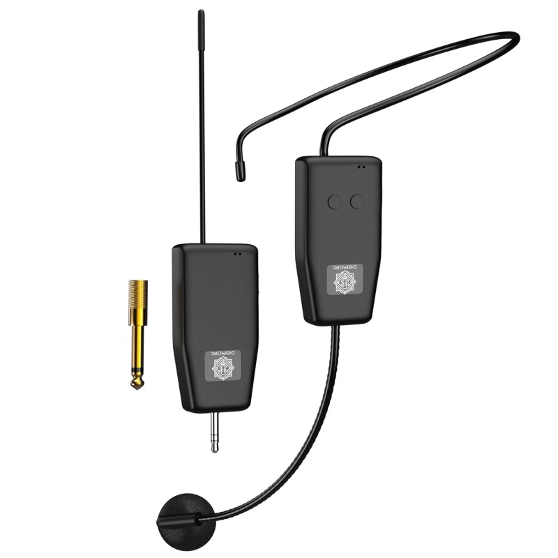 DIGIMORE UHF Wireless Headset Microphone | 160ft Range | 6 Hrs Battery | <5ms Ultra Low Latency  (D-342)