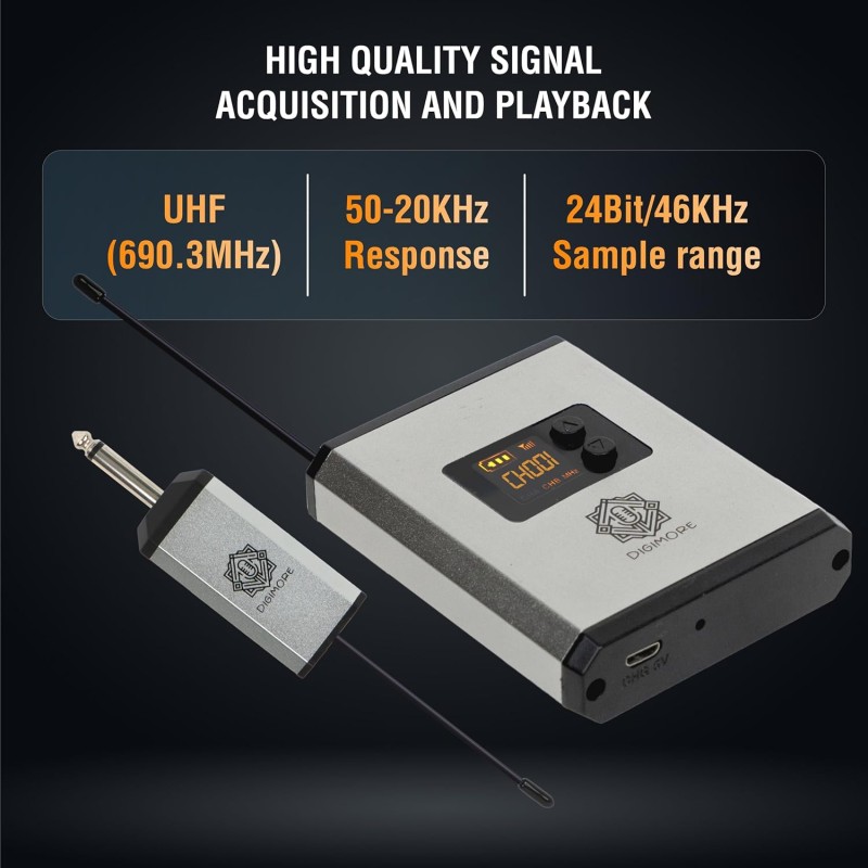 DIGIMORE Wireless Headset Microphone Mic | 150ft Range | 2400 MHz Frequency | 5Hrs Battery | Ideal for Stage Performance (D-345)