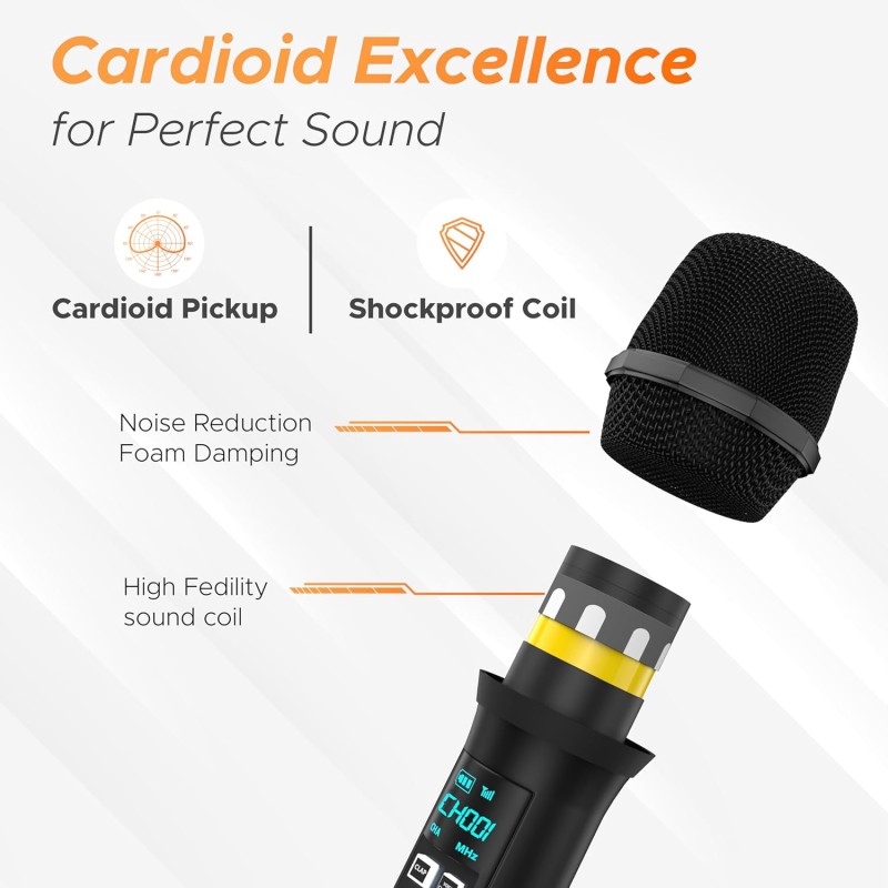 DIGIMORE Wireless Microphone System with AI Voice Changer | Built-in Echo, Bass & Sound Effects | (D-356)