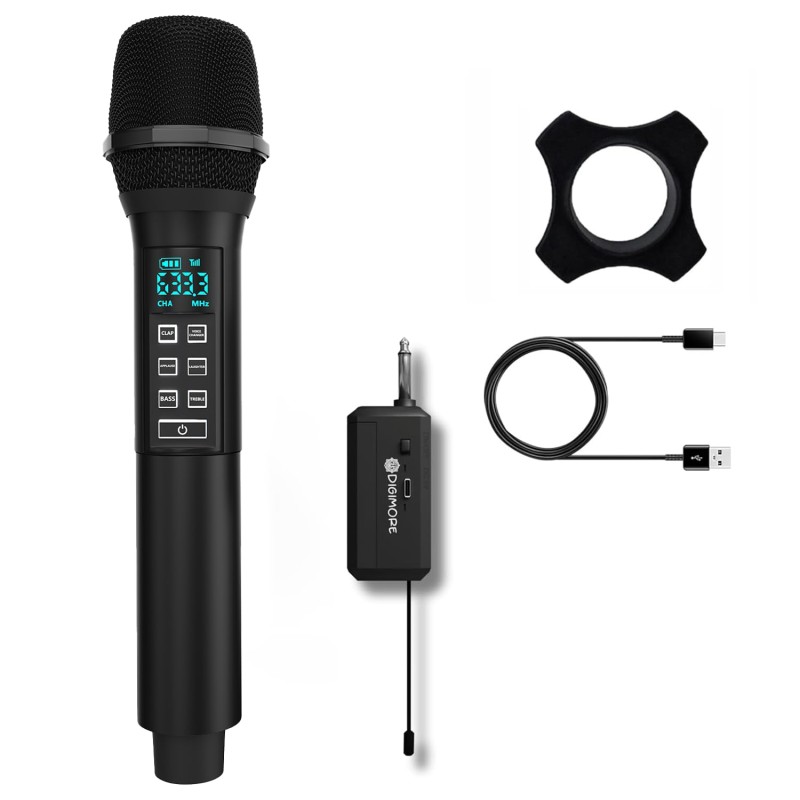 DIGIMORE Wireless Microphone System with AI Voice Changer | Built-in Echo, Bass & Sound Effects | (D-356)