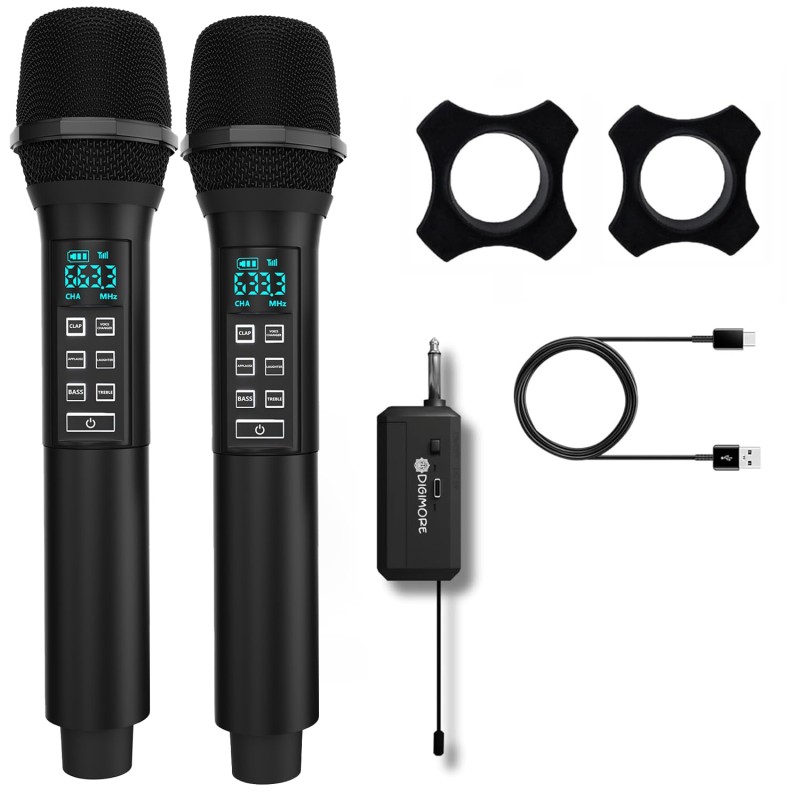 DIGIMORE Wireless Microphone System with AI Voice Changer | Built-in Echo, Bass & Sound Effects | (D-356)