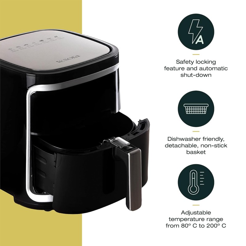 Digital Air Fryer 6.5 Liter with Digital Touch Panel| Premium Finish| Extra Large| 7 Preset Menus| Black