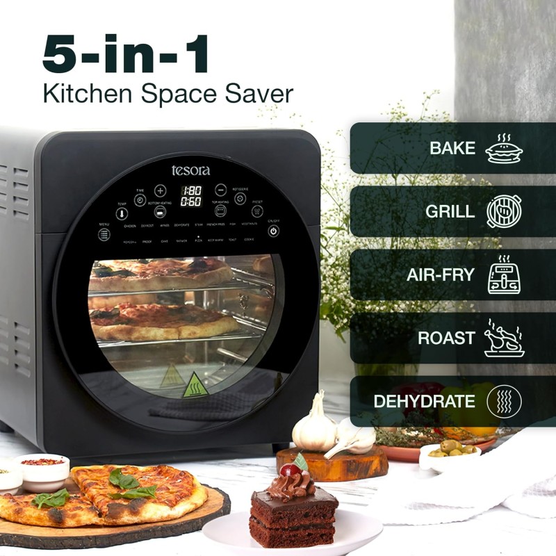 Digital Air Fryer with Otg Oven 14.50 Liter 1700 Watts 5-in-1 Function: Air Fry, Bake, Grill, Toast & Dehydrate