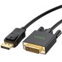 DisplayPort to DVI Cable 10ft (DP to DVI-D Cable) Compatible with PC, Laptop, HDTV, Projector, Monitor, More- Gold-Plated