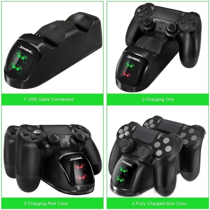 Dobe New World Ps4 Controller Charging Dock With Cable (Black)