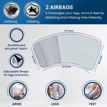 Dr Physio (Usa) Electric Air Compression Blood Circulation Machine Leg Calf Foot Massagers For Body Pain Relief Massager (Black)