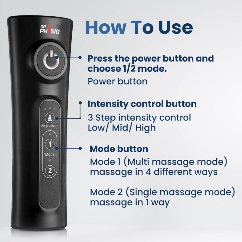 Dr Physio (Usa) Electric Air Compression Blood Circulation Machine Leg Calf Foot Massagers For Body Pain Relief Massager (Black)