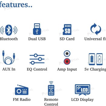 Dual-USB/SD/AUX/Bluetooth/FM/MP3 Car Stereo
