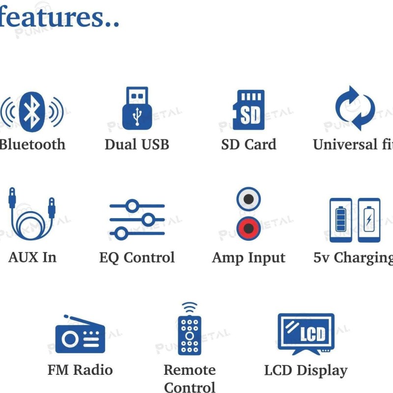 Dual-USB/SD/AUX/Bluetooth/FM/MP3 Car Stereo