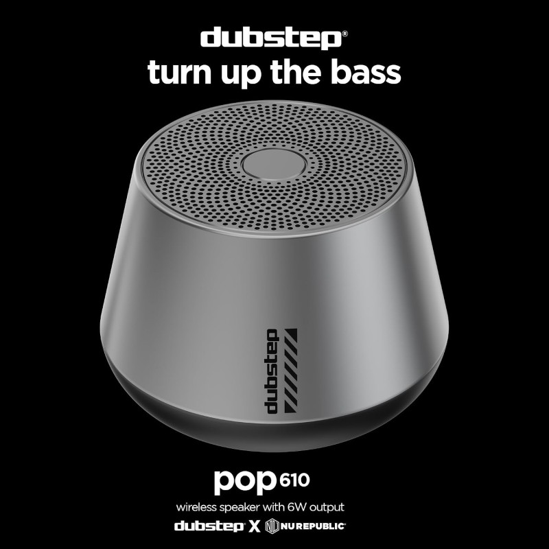 Dubstep Pop 610 Wireless Speaker, 15 Hrs Playtime, 52mm Dynamic Drivers, TWS Pairing, 6W Output Bluetooth Speakers (Grey)