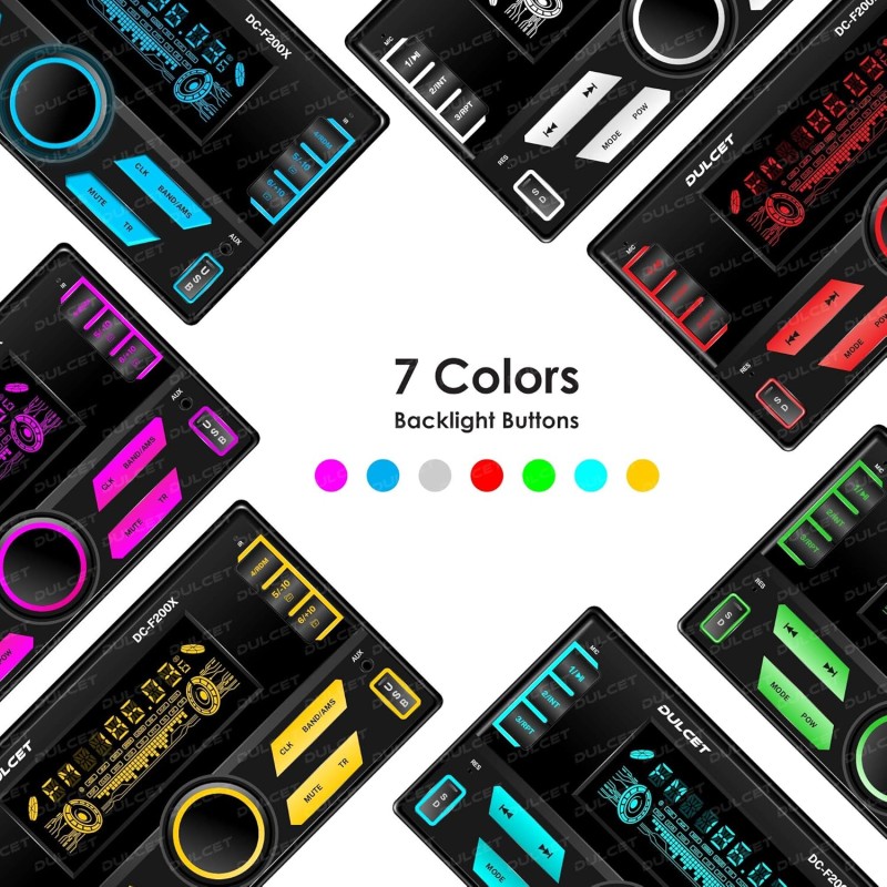 Dulcet DC-F200X 220W Double Din Mp3 Car Stereo with Hands-Free Calling/Bluetooth/USB Input/FM Radio/AUX Input/SD Card Slot/Remote Control