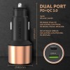 Duracell 65W Fast Car Charger Adapter with Dual Output. Quick Charge, Type C PD 45W & Qualcomm Certified 3.0 20W (Copper & Black)