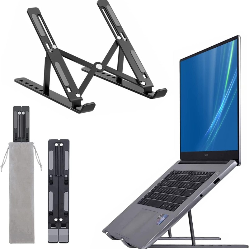 Dyazo 6 Angles Adjustable Aluminum Ergonomic Foldable Portable Tabletop Laptop/Desktop Riser Stand