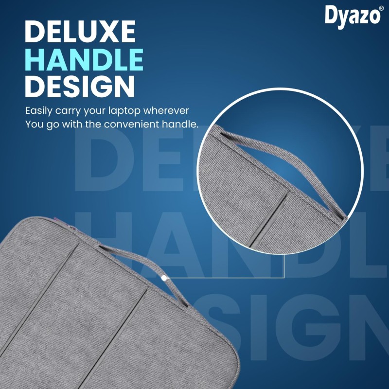 Dyazo Water Resistant Laptop Sleeve/Laptop case/laptop cover with Handle Compatible for 15 Inch to 15.6" Inches laptops & Notebooks - Grey