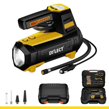 Dylect® Smart Tyre Inflator for Bike, Cycle, E-Scooter, Sports Balls | Rechargeable Cordless Inflator with BLDC Motor & Type-C Charging