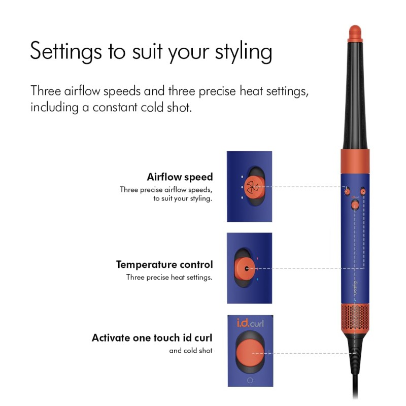 Dyson Airwrap I.D. 6-In-1 Multi-Styler | Styles Without Heat Damage| 7 Styling Settings|3 Speed & 3 Heat Settings|Cold Shot| Enhanced Coanda Airflow 1300 Watts