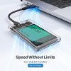 EVM 2.5 Inch SATA SSD HDD Enclosure USB C | 5Gbps High Speed | External Hard Drive Case | Dual Cable Type-C USB | Supports 4TB (ESC/TP02)