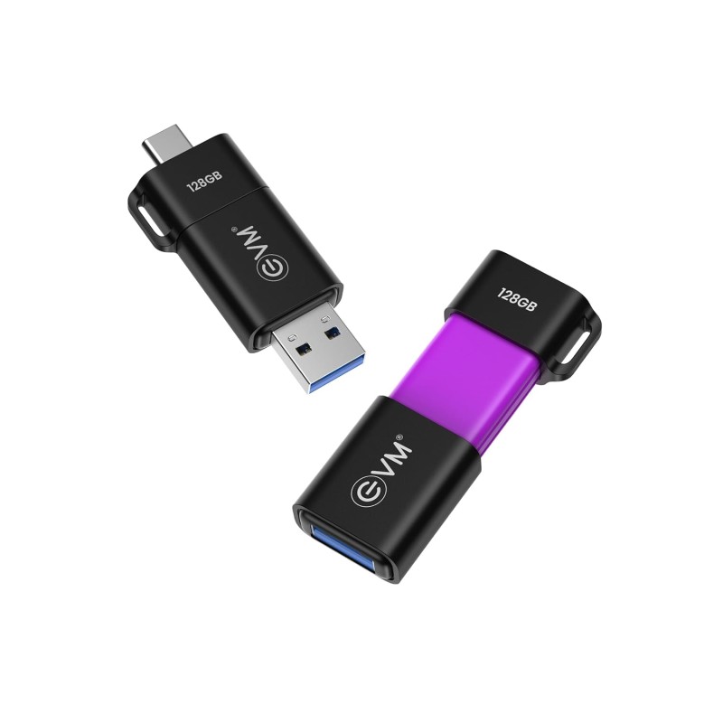 EVM EnC 64GB Type-C USB 3.2 Gen 1 Flash Drive | Impressive 120MB/s Read| Sleek Compact Modern Design | 