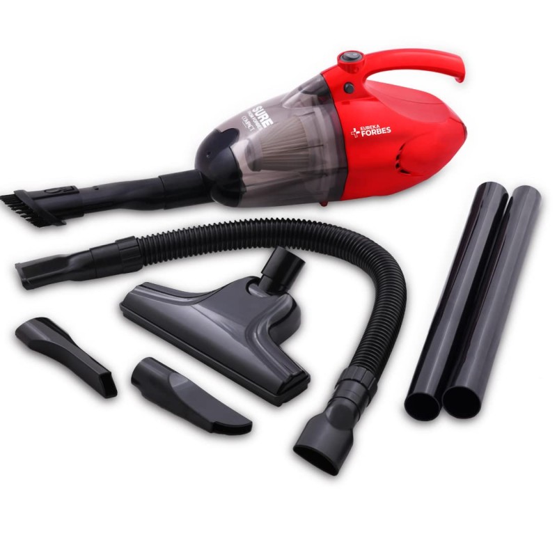 Eureka Forbes Compact 700 Watts Powerful Suction & Blower Vacuum Cleaner with Washable HEPA Filter & 6 Accessories,Compact (Red & Black)