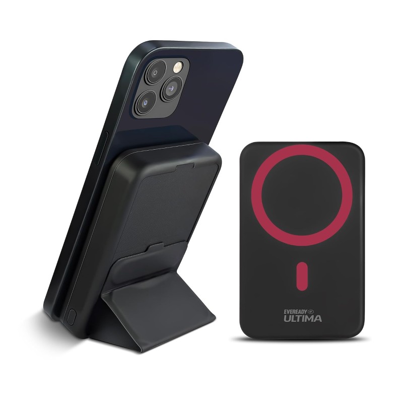 Eveready Ultima MagSafe Compatible Power Bank- PB31, 10,000mAh, 22.5W Wired & 15W Magnetic Wireless Fast Charging Stand