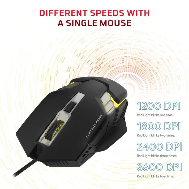 EvoFox Deathray V2 Gaming Keyboard and Mouse Combo | 6 Zone RGB Backlighting, 19 Anti Ghosting Keys, Membrane Keys (Wired)