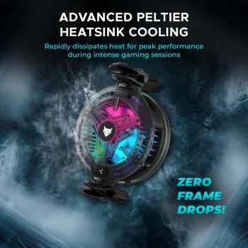 EvoFox Hailstone Mobile Cooler for Gaming | Phone Cooler | Gaming Cooler| Phone Cooler, Superfast Cooling Enhanced Refrigeration Chip Compatible for iPhones & Android Devices