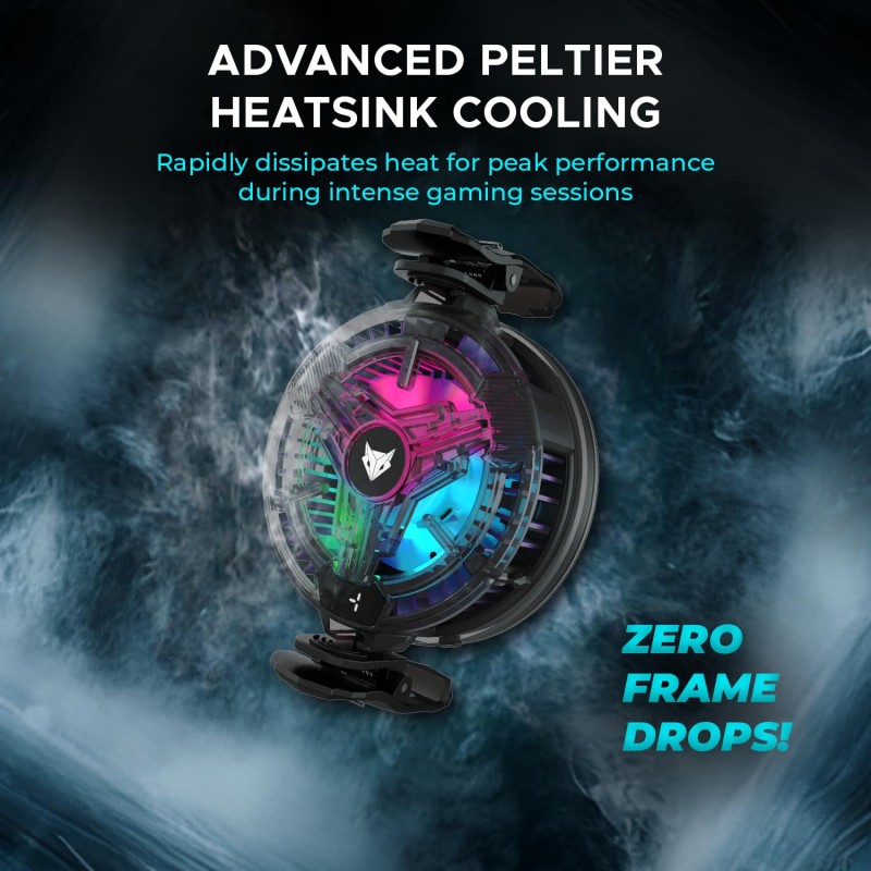 EvoFox Hailstone Mobile Cooler for Gaming | Phone Cooler | Gaming Cooler| Phone Cooler, Superfast Cooling Enhanced Refrigeration Chip Compatible for iPhones & Android Devices