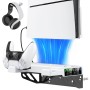 For PS5 Wall Mount Kit with Controller Charging Station & Cooling Fans, For PS5 Shelf Compatible with PlayStation 5/PS5 Slim/PS5 Pro