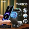 Frontech Magnetic Mobile Holder with 3-in-1 Wireless Charger Stand for Mobile, Smartwatch & Earbuds
