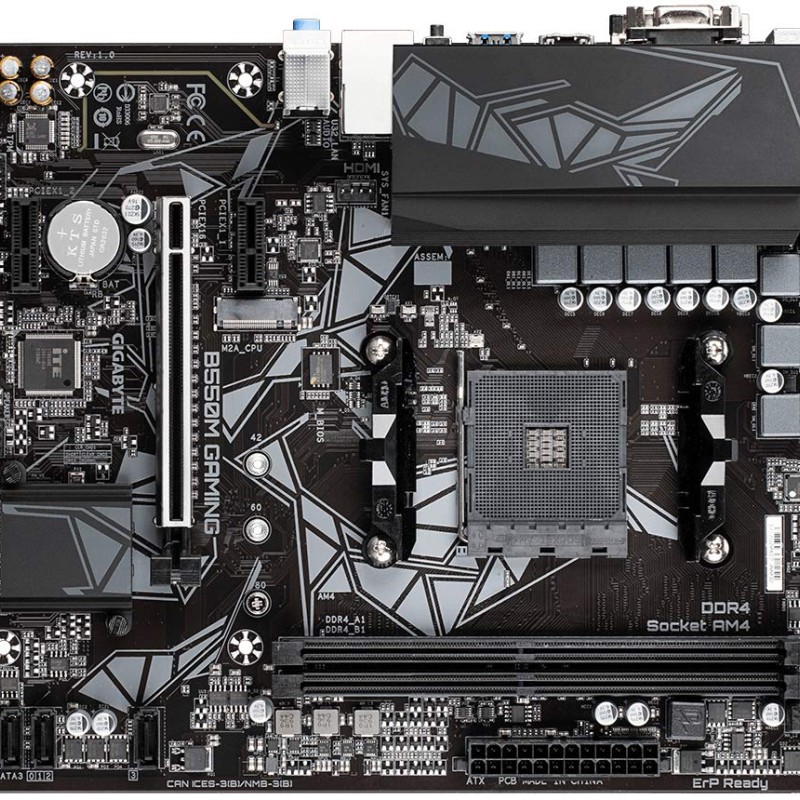 GIGABYTE B550M Gaming with Pure Digital VRM Solution, PCIe 4.0/3.0 x4 M.2, RGB Fusion 2.0, Smart Fan 5, Q-Flash Plus.
