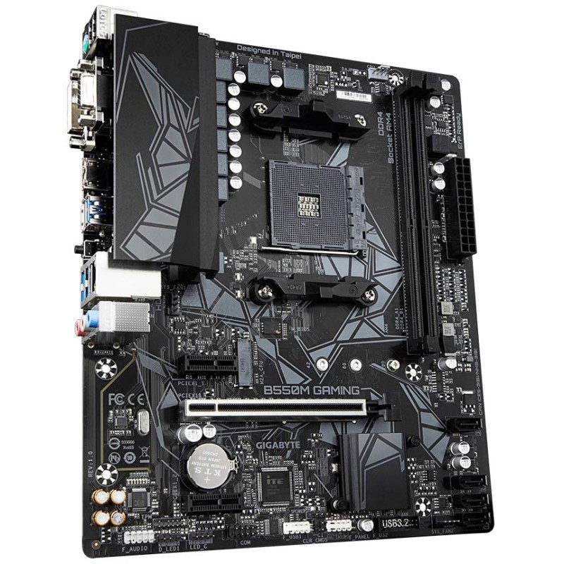 GIGABYTE B550M Gaming with Pure Digital VRM Solution, PCIe 4.0/3.0 x4 M.2, RGB Fusion 2.0, Smart Fan 5, Q-Flash Plus.