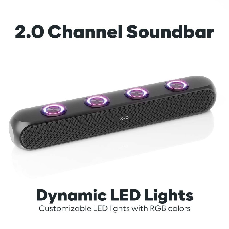 GOBOLD GoSurround 320 | 50W Bluetooth SoundBar, 4000 Mah Battery, 2.0 Channel with 58Mm Drivers (Platinum Black)