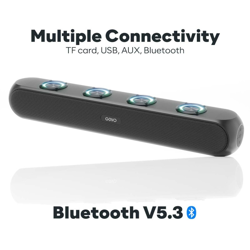 GOBOLD GoSurround 320 | 50W Bluetooth SoundBar, 4000 Mah Battery, 2.0 Channel with 58Mm Drivers (Platinum Black)