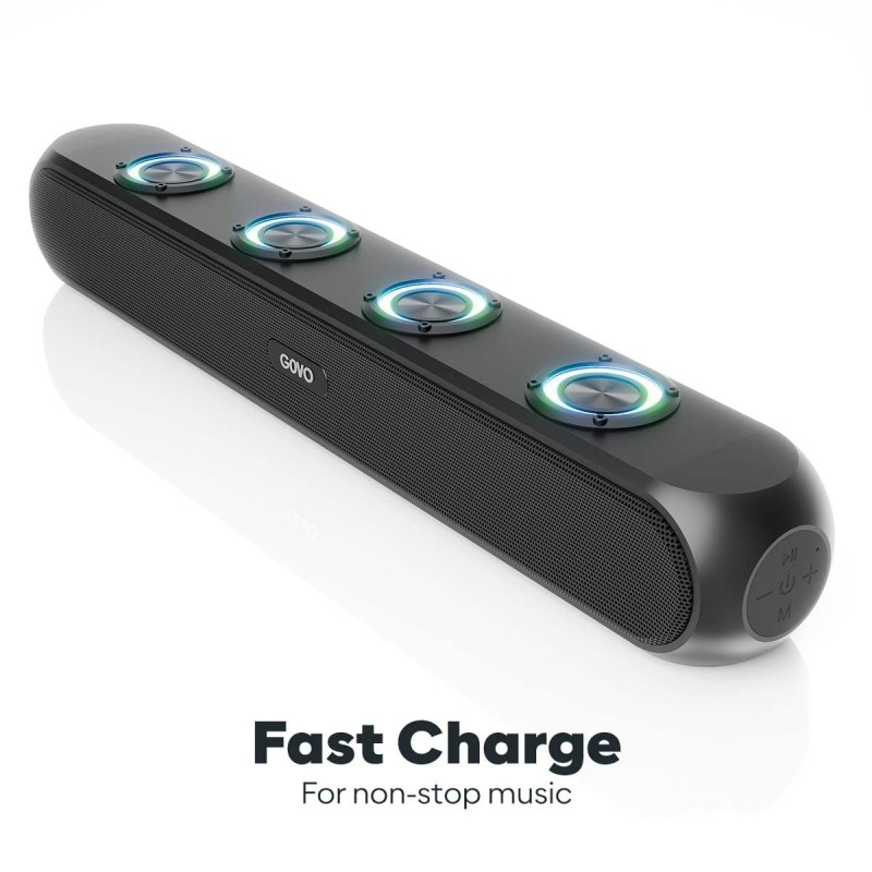 GOBOLD GoSurround 320 | 50W Bluetooth SoundBar, 4000 Mah Battery, 2.0 Channel with 58Mm Drivers (Platinum Black)