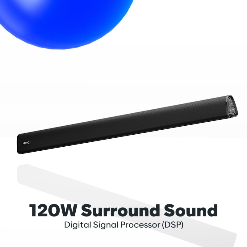 GOVO GOSURROUND 945 | 120W Sound bar, 5.1 Channel Home Theatre with Mega subwoofer, Dual Rear Satellites (Platinum Black)