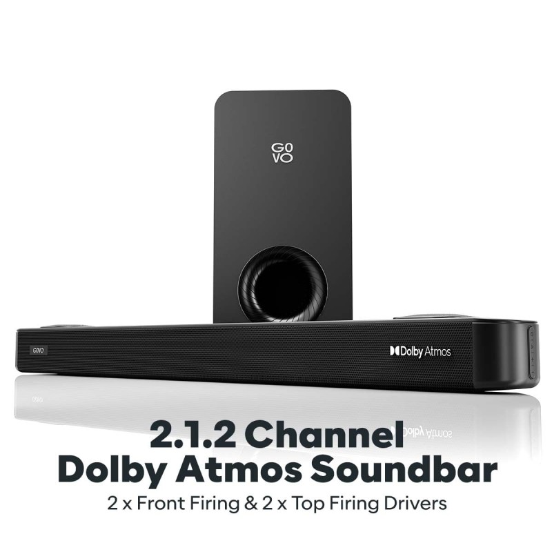 GOVO GOSURROUND 975 | 4.1 (2.1.2) Channel, 400W Soundbar with True Dolby Atmos®, 6.5" subwoofer (Platinum Black)