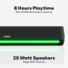 GOVO GoSurround 300 | 25W Bluetooth Sound bar, 2000 mAh Battery, 2.0 Channel with 52mm Drivers, Multicolor (Platinum Black)