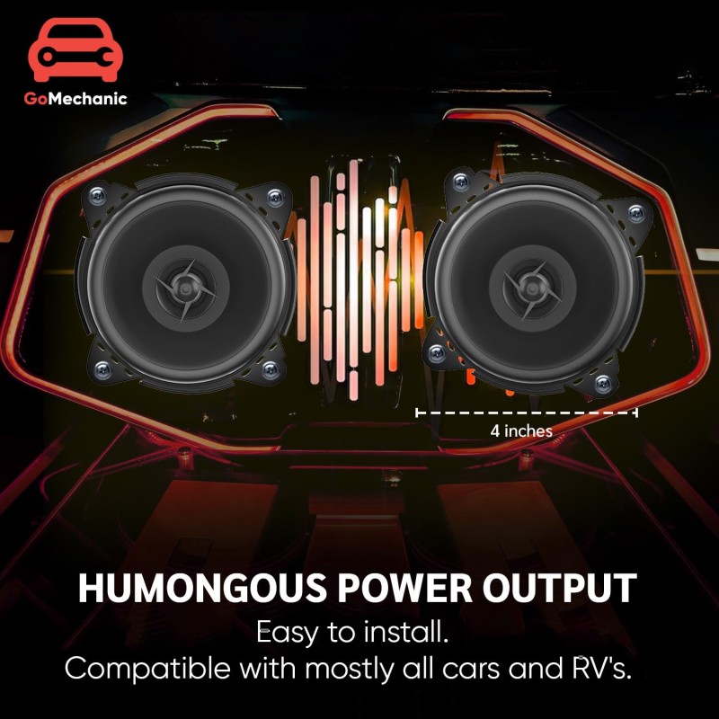 GoMechanic Component Speaker for Car - 160 Watts 2-Way Coaxial Music System with Bass Woofer Sound – 6-Inch (Sonus S2-6 Inch, Black)