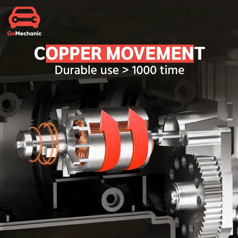 GoMechanic Digital Tyre Inflator for Car - 150 psi, 12V DC Portable Air Pump/Compressor with Digital Tyre Pressure (Gusto T4)