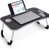 GoRogue Stud Foldable Wooden Mini Lapdesk for Couch, Sofa Bed, Study Tray Table Stand for Writing (Walnut)