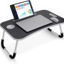 GoRogue Stud Foldable Wooden Mini Lapdesk for Couch, Sofa Bed, Study Tray Table Stand for Writing (Walnut)