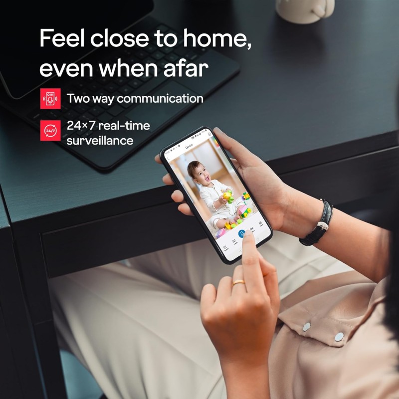 Godrej Security Solutions Eve Pro 5 Pantilt Smart WiFi Security Camera for Home with 350 Deg,Alarm System