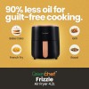 Greenchef Digital Air Fryer Frizzle with Touch Panel, uses up to 90% less fat, 8 Pre-set Menu, 1200W, 4.2 Liter (Black), Large