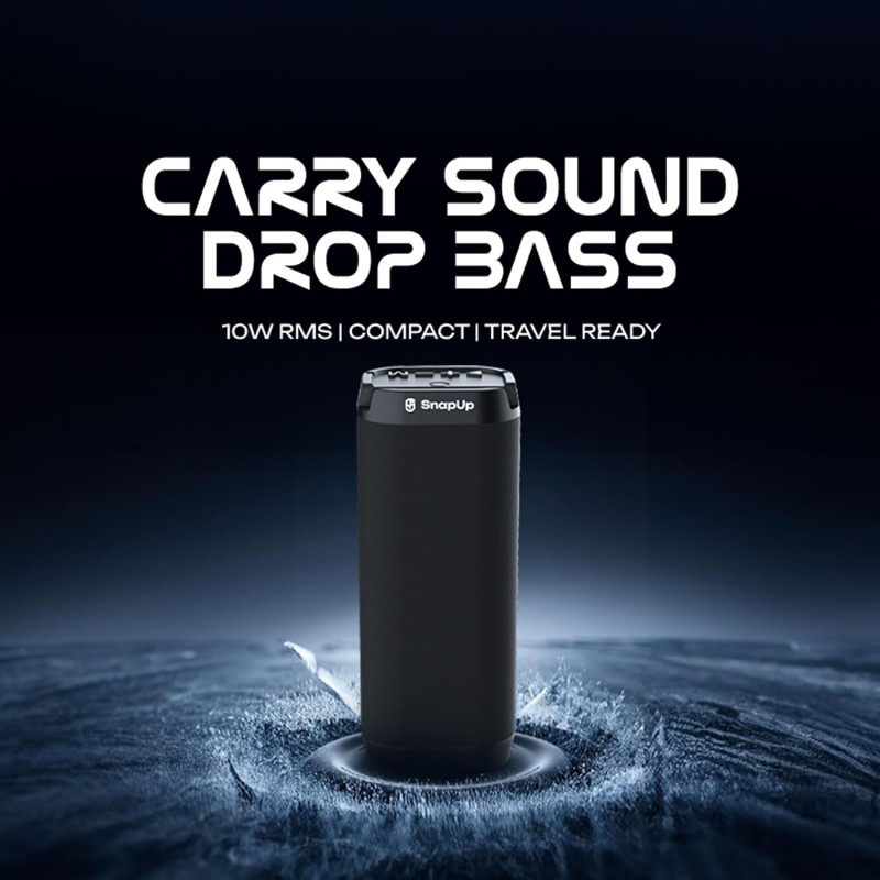 Groove Max Portable Speaker with Upto 6Hr Non-Stop Beats, Multi-Compatibility, TWS Feature - Jet Black